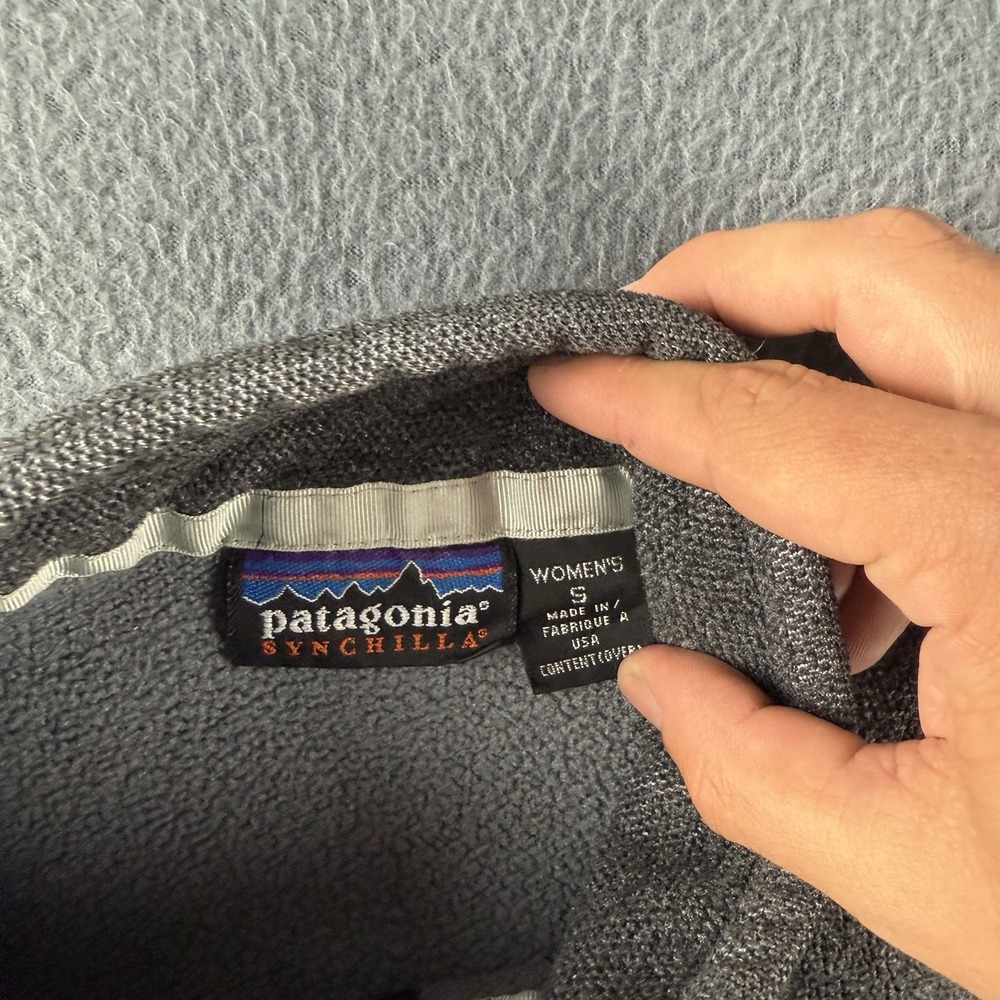Patagonia Jacket Women's S Gray Synchilla Sweater Hiking USA Vintage FA01 2001 - Picture 6 of 12